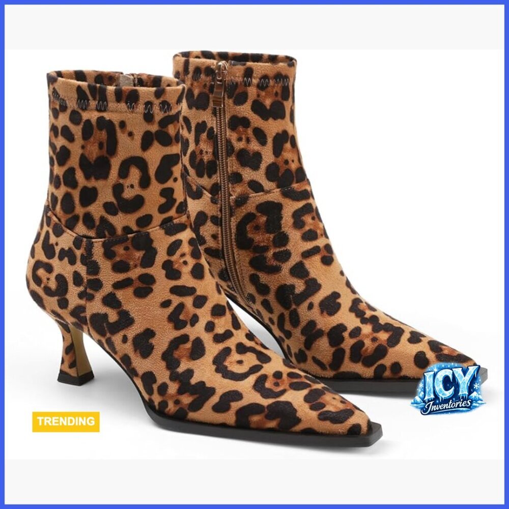 Stiletto Heel Ankle Boots with Pointed Toe and Side Zipper